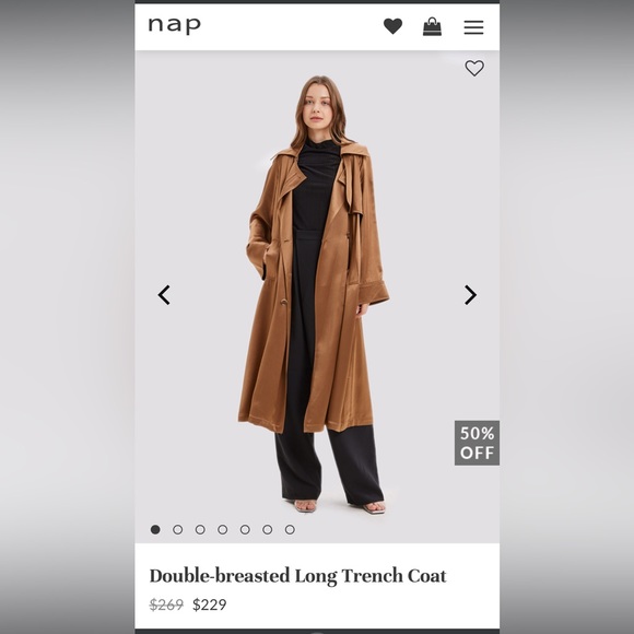 Nap Jackets & Blazers - Nap Loungewear - Double breasted long trench coat.